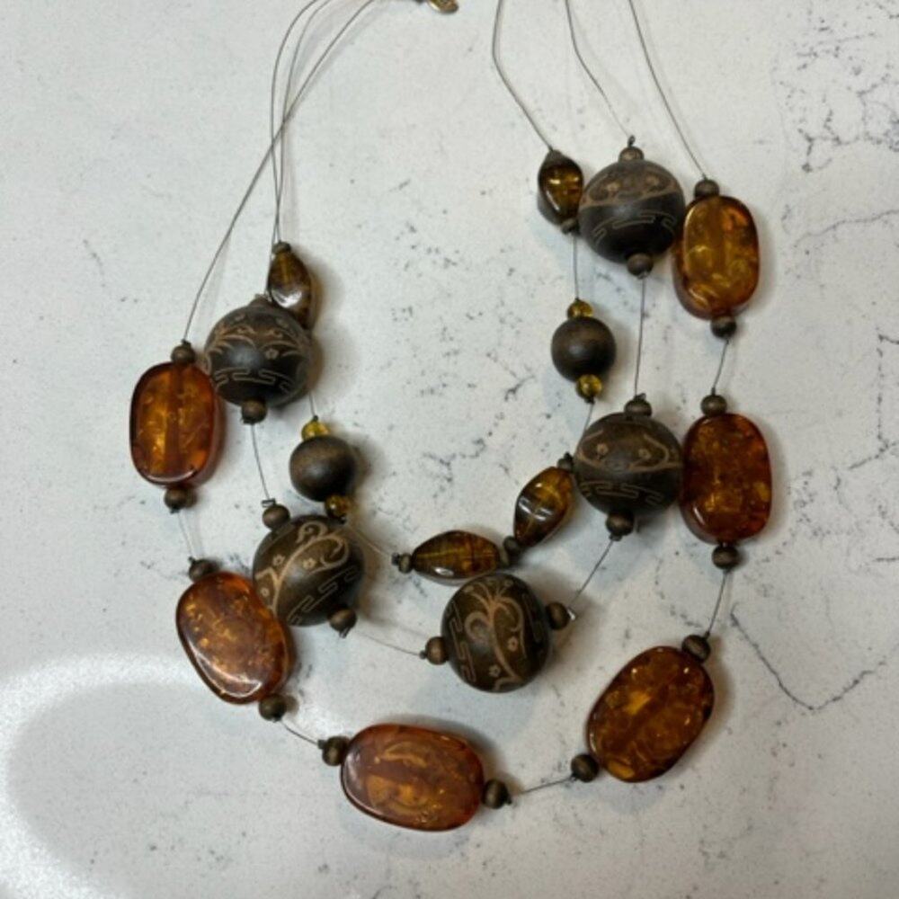 Brown Bohemian Beaded Necklace